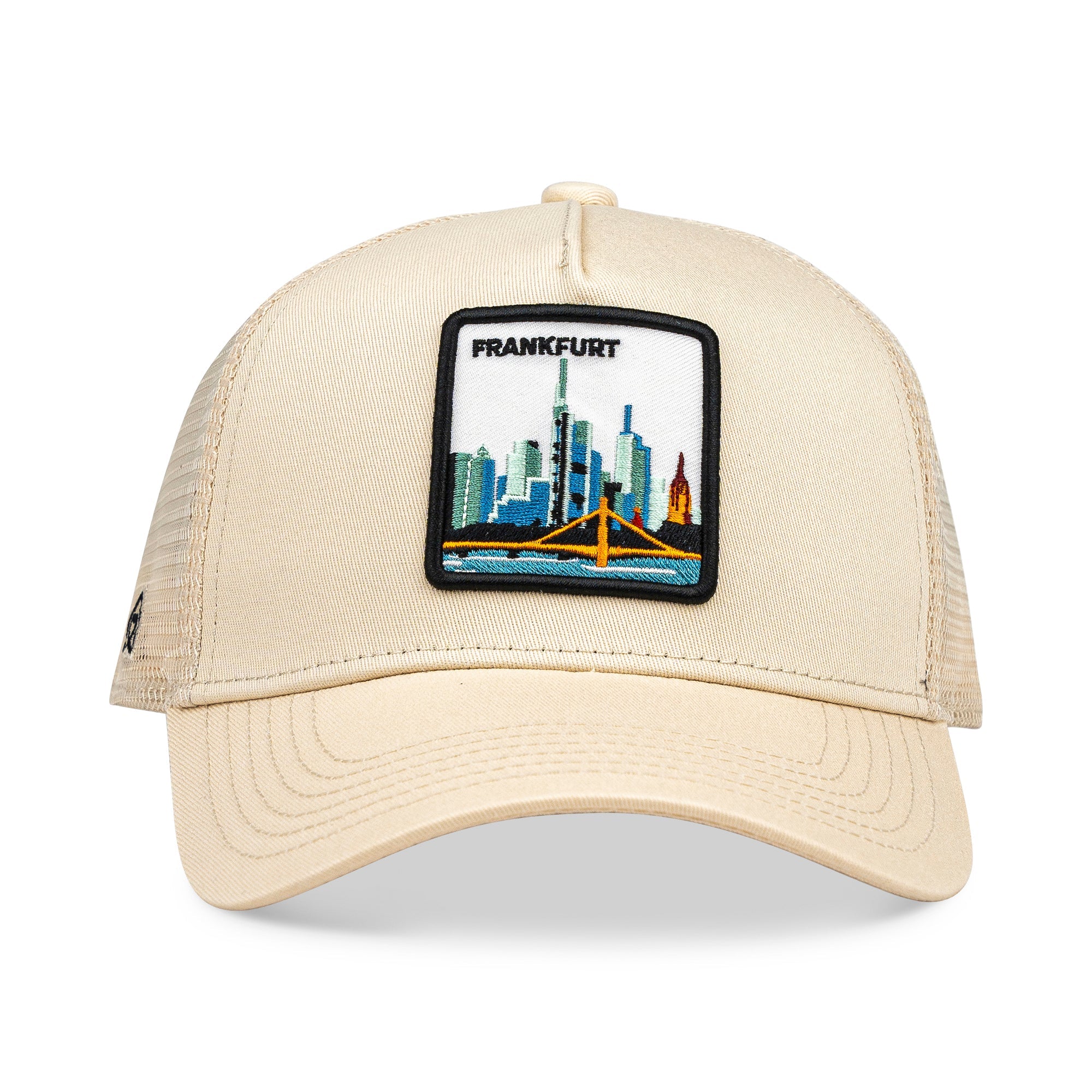 Frankfurt Skyline Trucker Cap Mit Patch, Headwear, Kappe, Bestickt