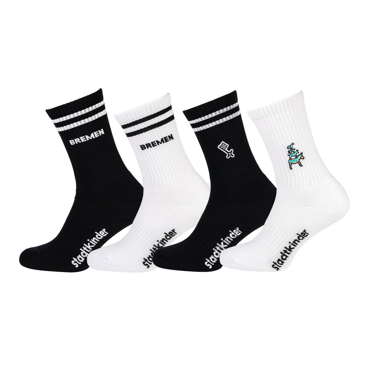 Bremen Sportsocken 4er-Set Mix, Stadtmusikanten, Schlüssel & Bremen