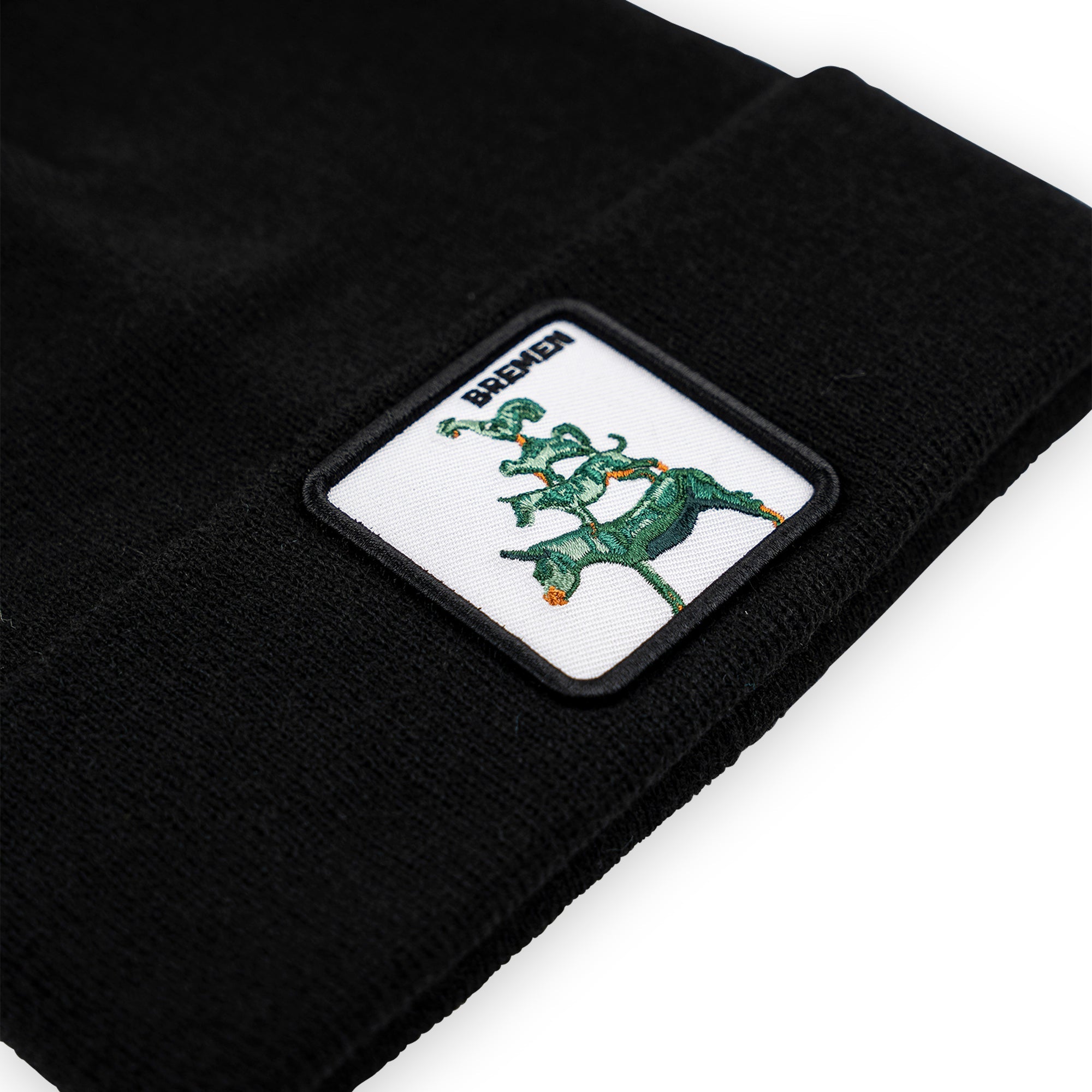 Bremen Stadtmusikanten Patch Beanie Bestickt, Headwear, Rib Beanie, Strickmütze