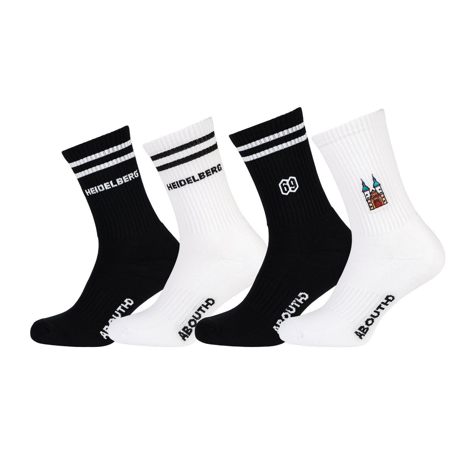 Heidelberg Sportsocken 4er-Set Mix, Brückentor, 69 & Heidelberg