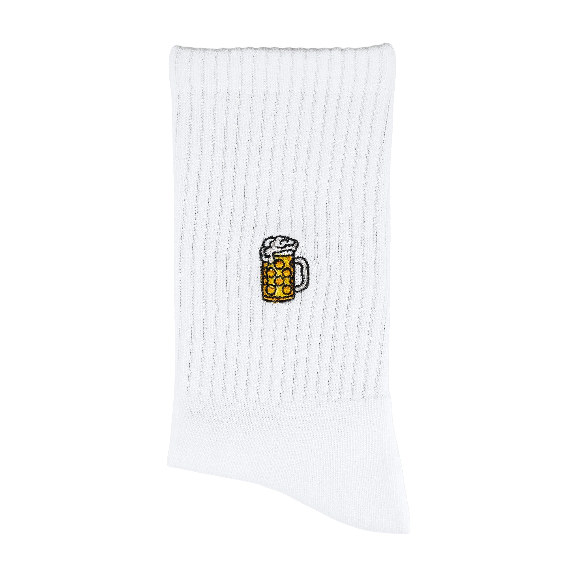 Bier Masskrug Sportsocken, weiß, München