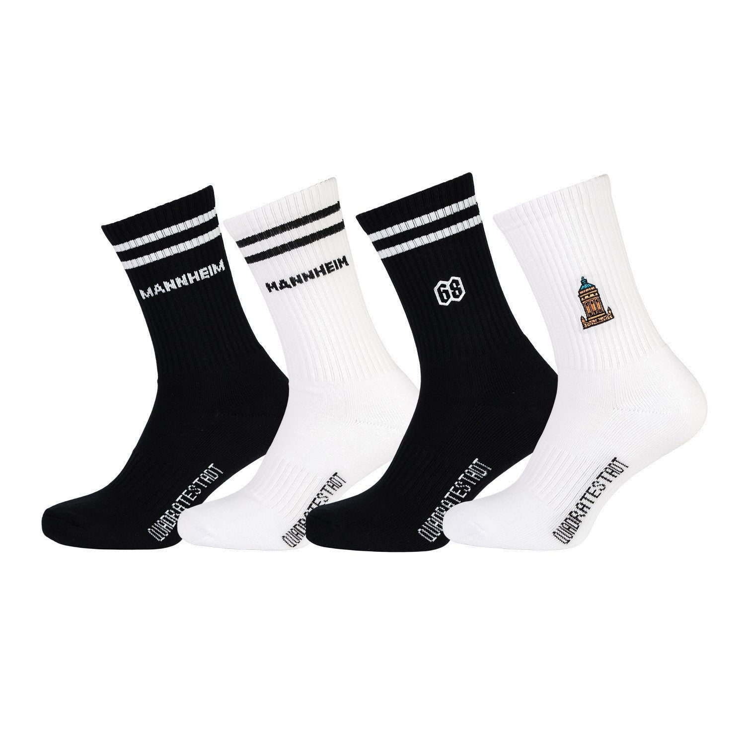 Mannheim Sportsocken 4er-Set Mix, Wasserturm, 68 & Mannheim