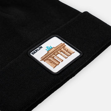 BERLIN BRANDENBURGER TOR Patch Beanie bestickt, Headwear, Rib Beanie, Strickmütze