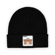 Berlin Brandenburger Tor Patch Beanie Bestickt, Headwear, Rib Beanie, Strickmütze