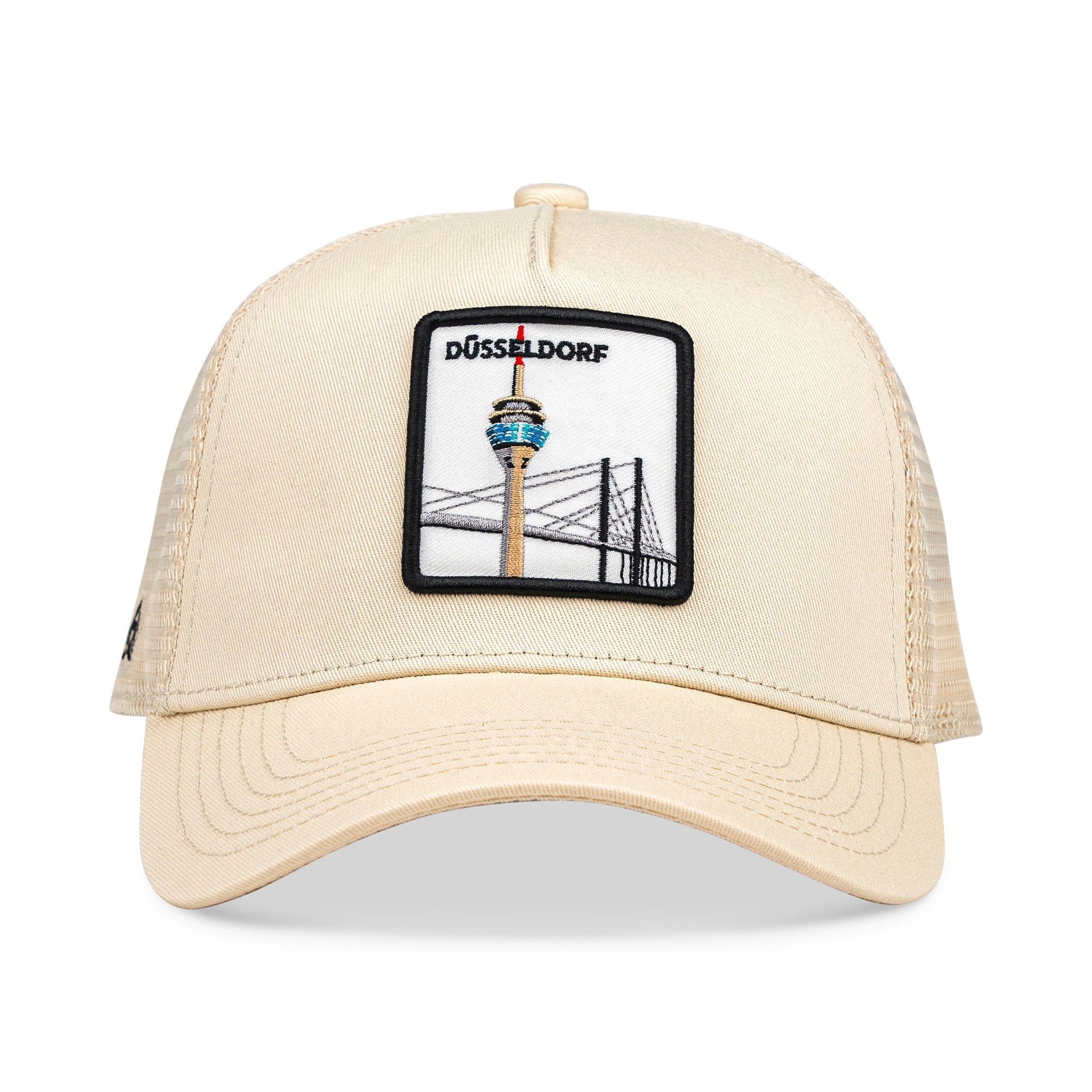 Düsseldorf Rheinkniebrücke Trucker Cap Mit Patch, Headwear, Kappe, Bestickt