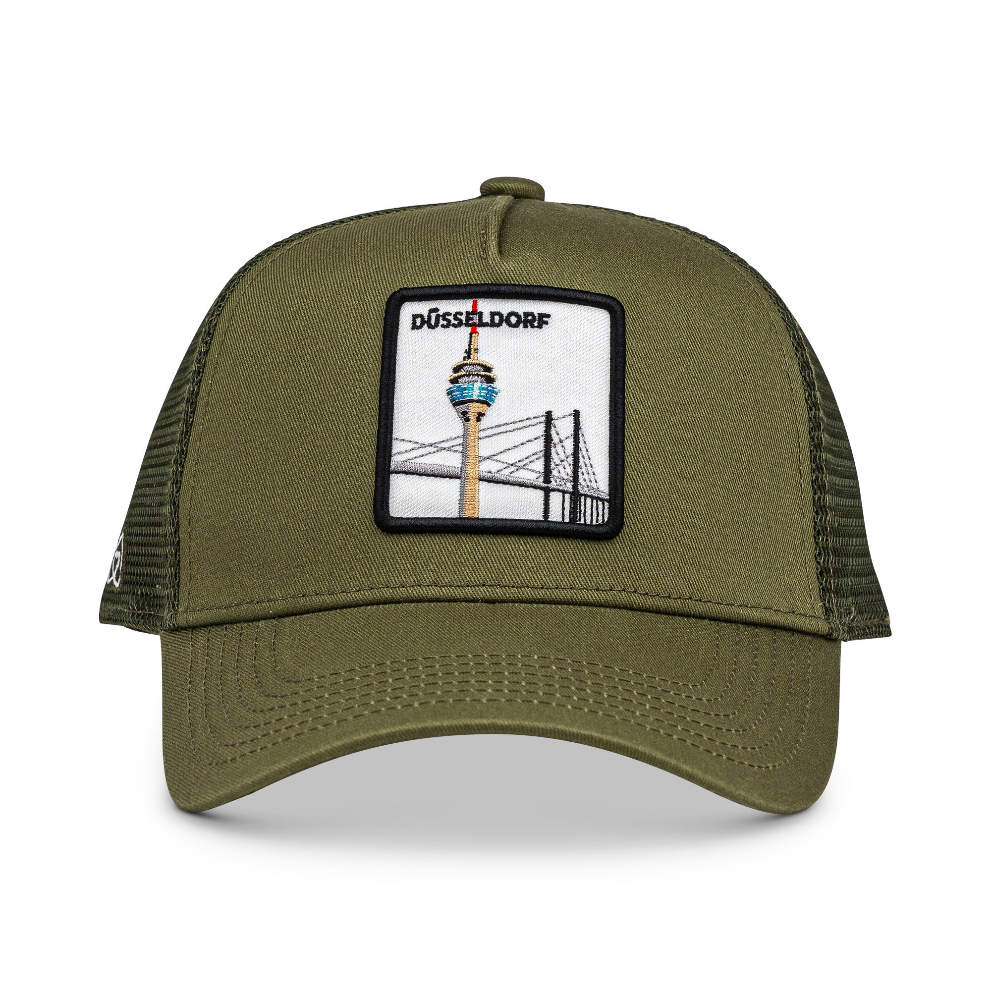 Düsseldorf Rheinkniebrücke Trucker Cap Mit Patch, Headwear, Kappe, Bestickt