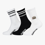 FRANKFURT Socken 3er-Set Mix, Römer, Frankfurt weiß & schwarz, Sportsocken, Tennissocken