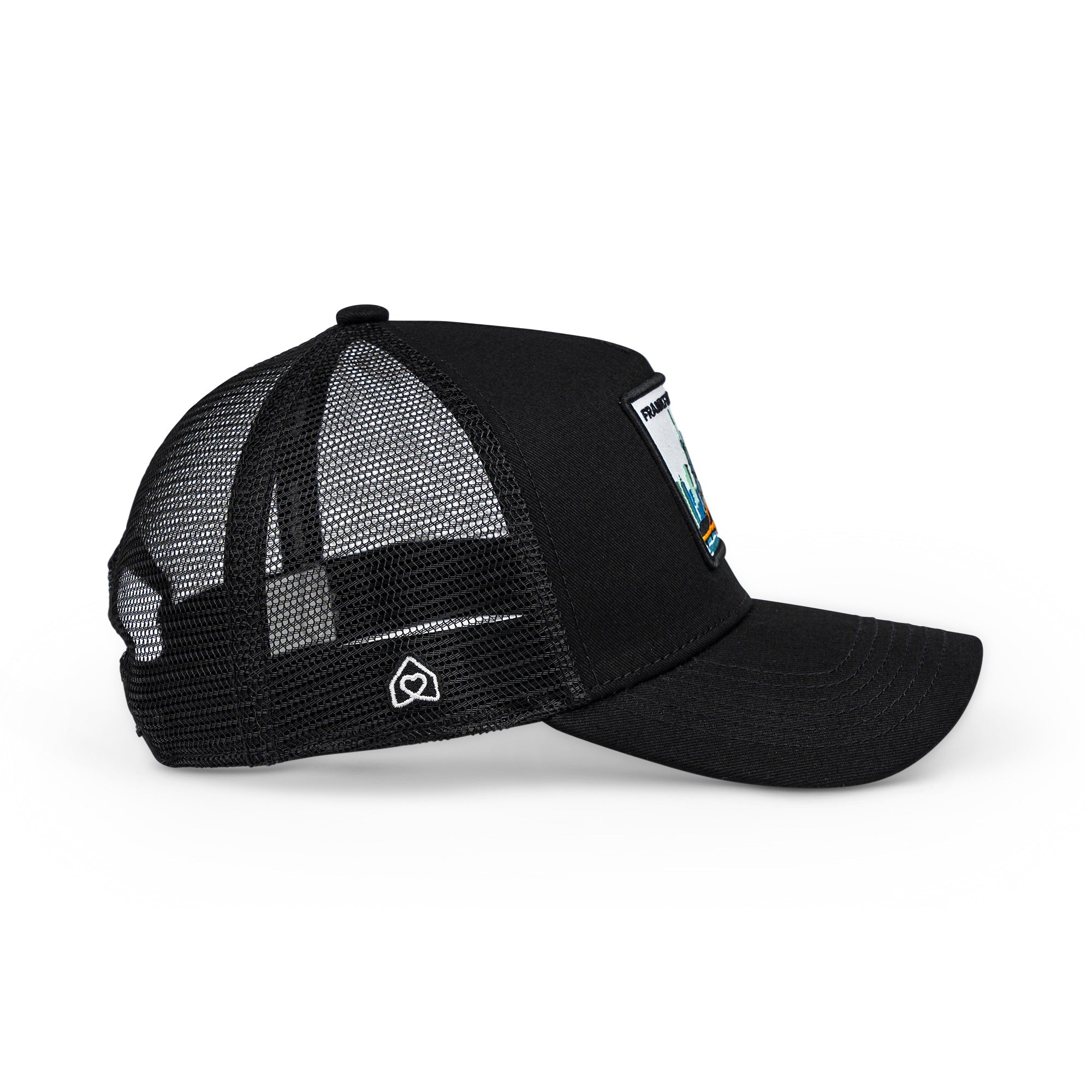 Frankfurt Skyline Trucker Cap Mit Patch, Headwear, Kappe, Bestickt