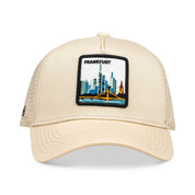 Frankfurt Skyline Trucker Cap Mit Patch, Headwear, Kappe, Bestickt