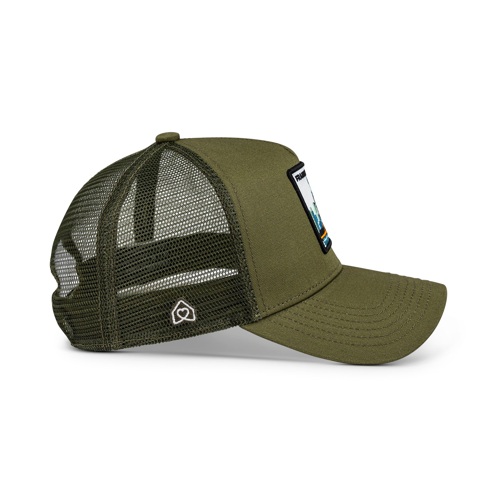 Frankfurt Skyline Trucker Cap Mit Patch, Headwear, Kappe, Bestickt