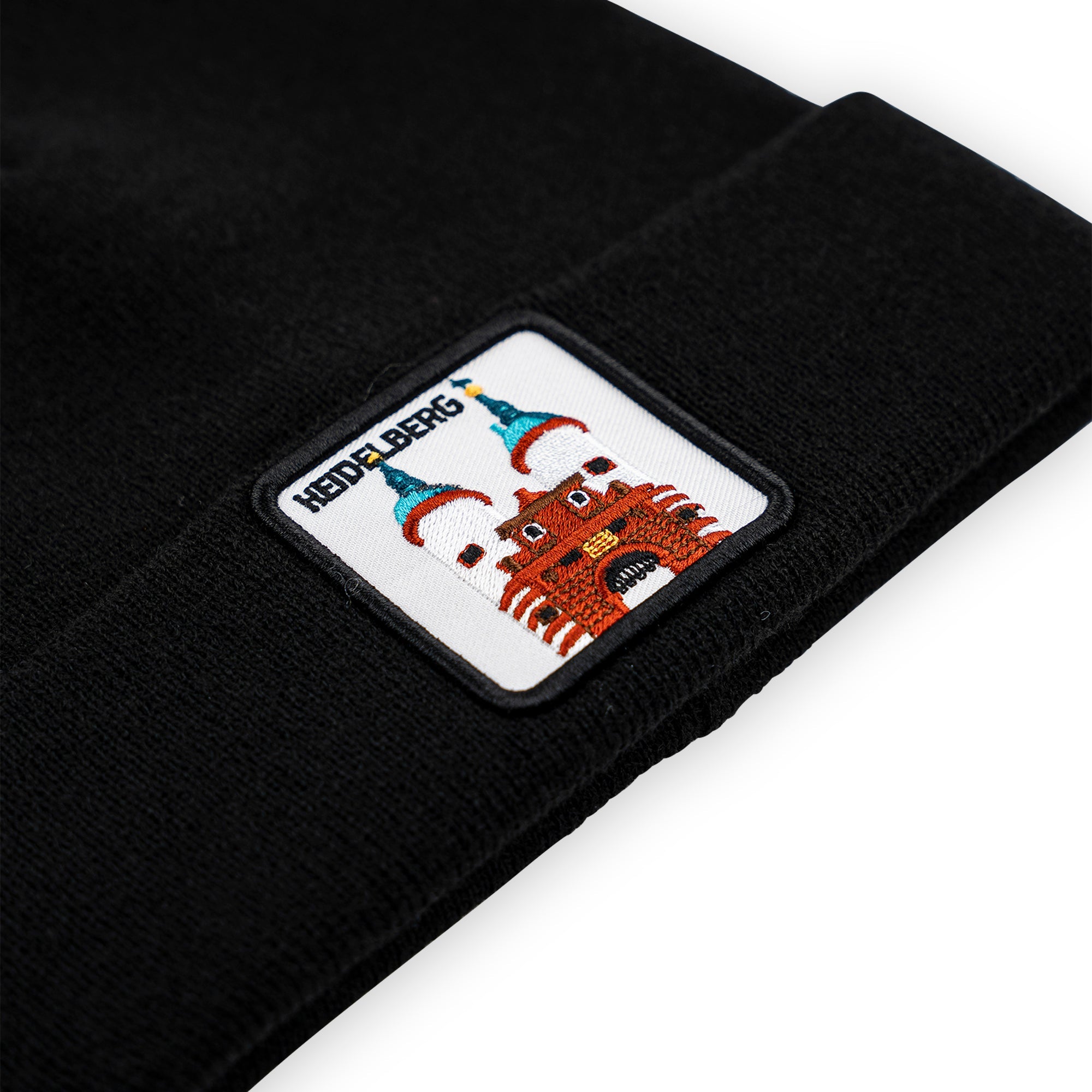 Heidelberg Brückentor Patch Beanie Bestickt, Headwear, Rib Beanie, Strickmütze