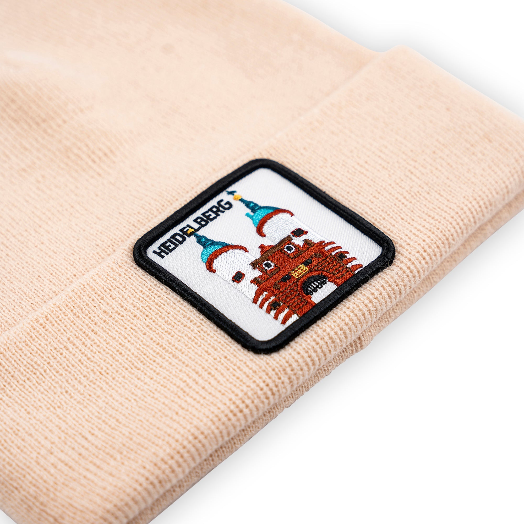 Heidelberg Brückentor Patch Beanie Bestickt, Headwear, Rib Beanie, Strickmütze