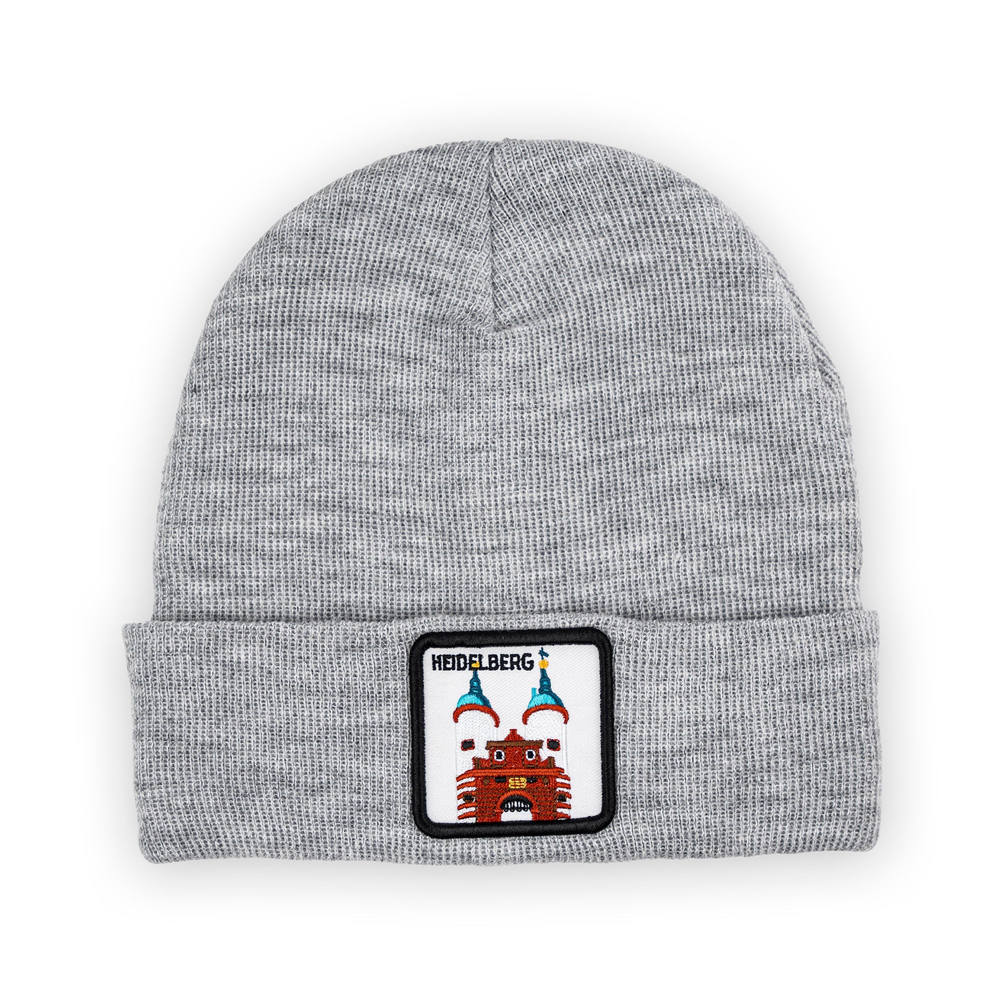 Heidelberg Brückentor Patch Beanie Bestickt, Headwear, Rib Beanie, Strickmütze
