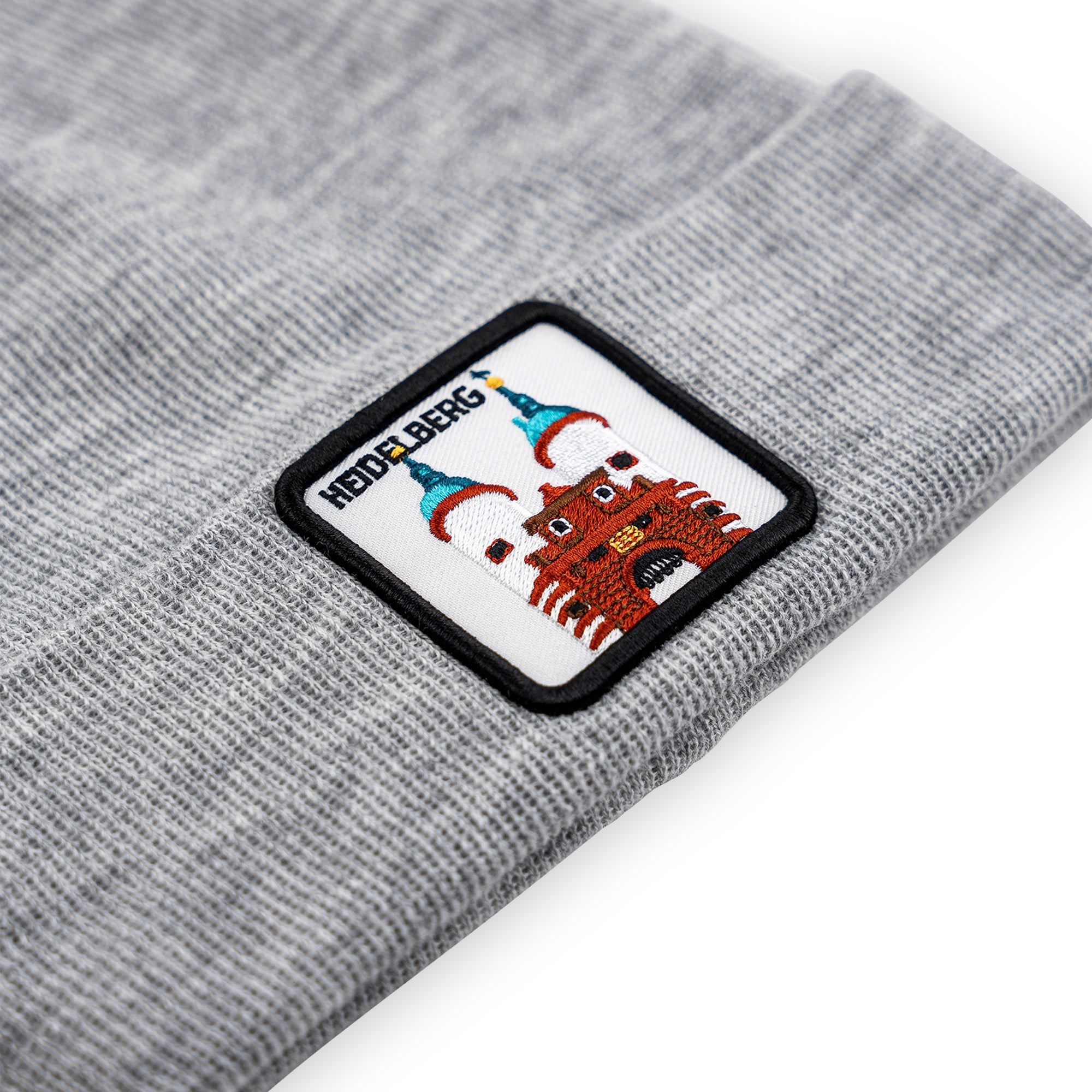 Heidelberg Brückentor Patch Beanie Bestickt, Headwear, Rib Beanie, Strickmütze
