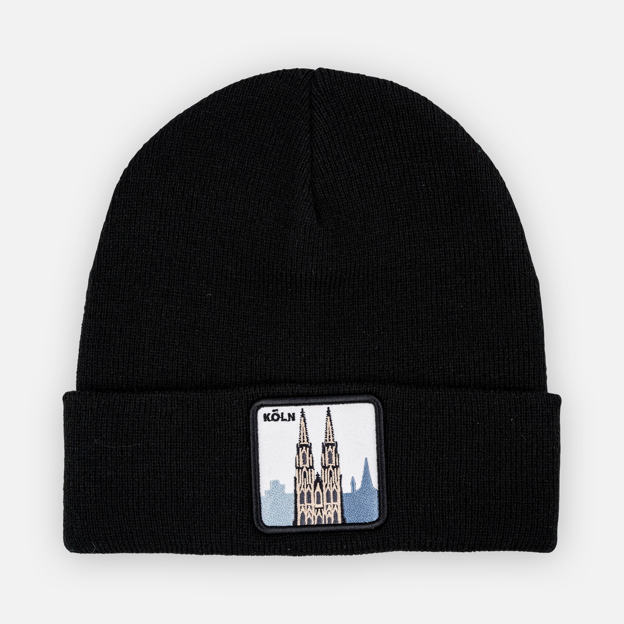 KÖLN DOM Patch Beanie bestickt, Headwear, Rib Beanie, Strickmütze