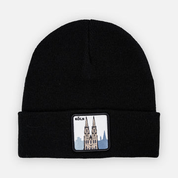 KÖLN DOM Patch Beanie bestickt, Headwear, Rib Beanie, Strickmütze