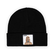 Leipzig Völkerschlachtdenkmal Patch Beanie Bestickt, Headwear, Rib Beanie, Strickmütze