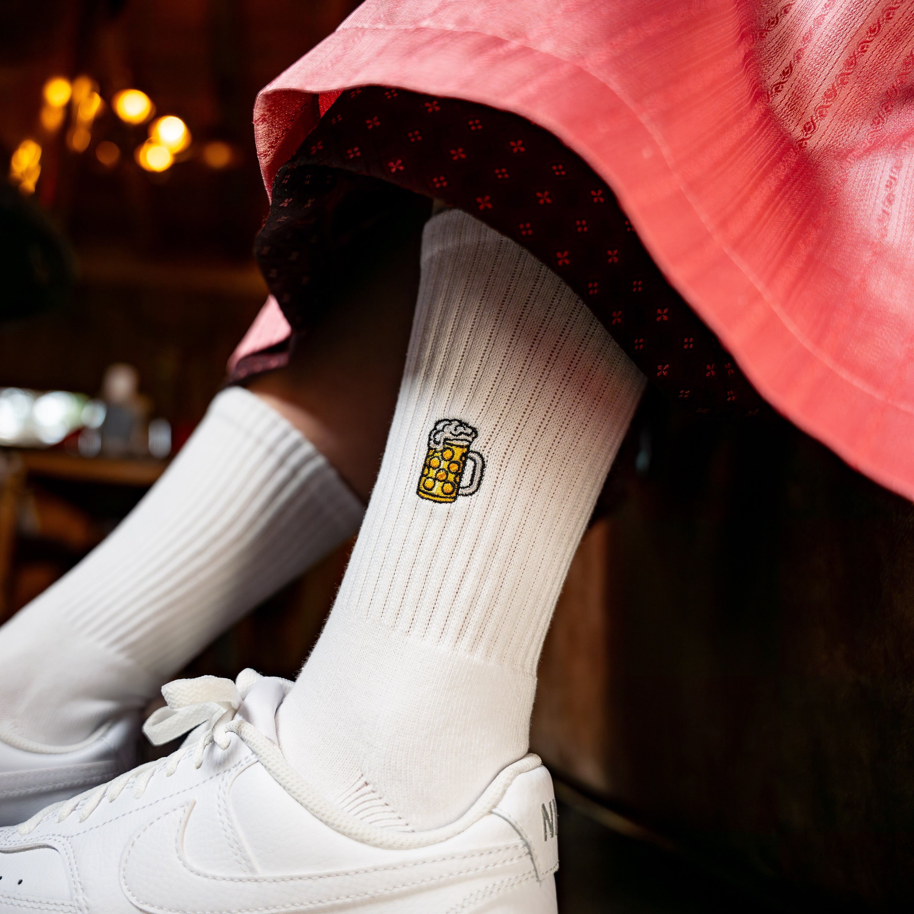 Bier Masskrug Sportsocken, weiß, München