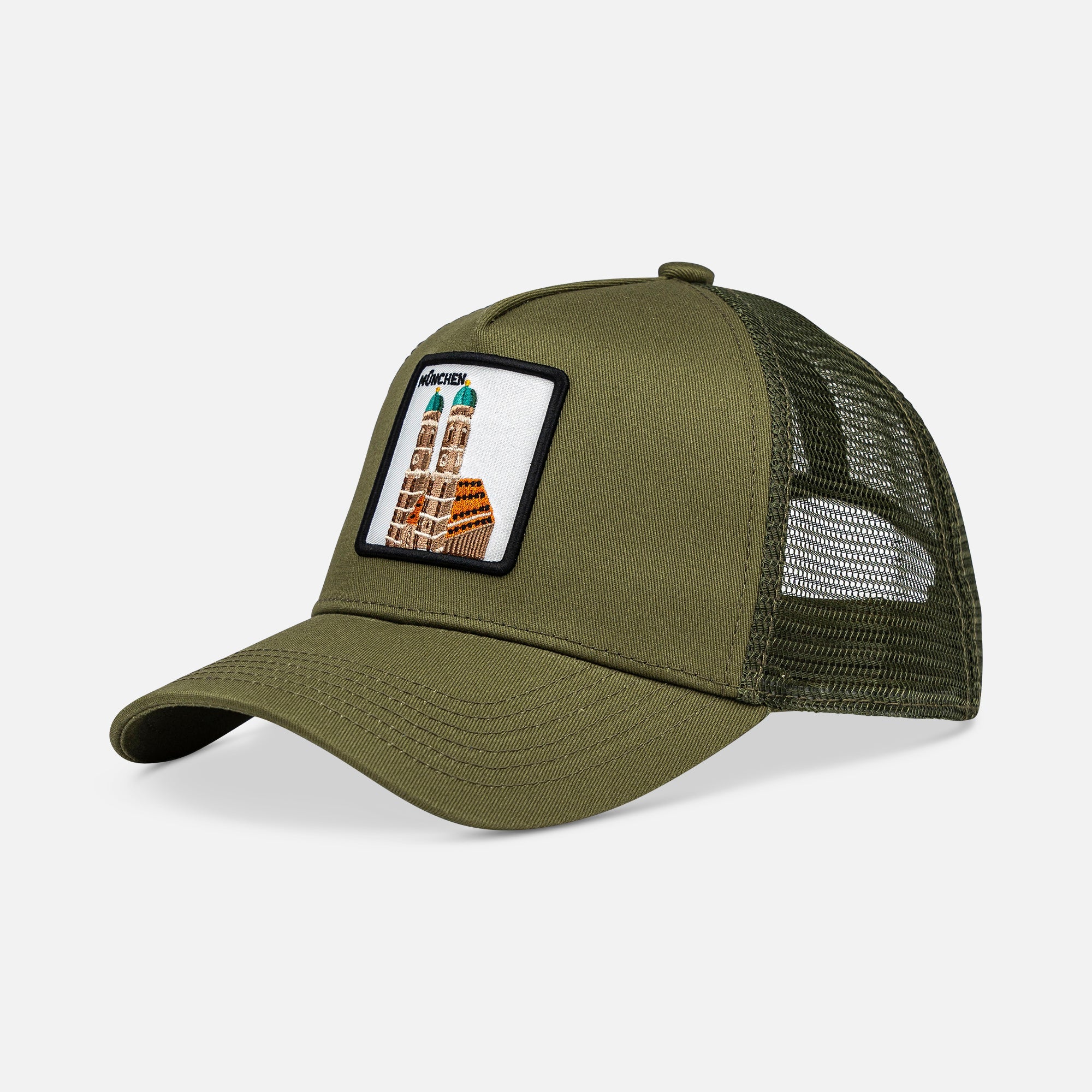 MÜNCHEN FRAUENKIRCHE Trucker Cap mit Patch, Headwear, Kappe, bestickt