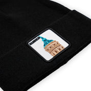 Mannheim Wasserturm Patch Beanie Bestickt, Headwear, Rib Beanie, Strickmütze