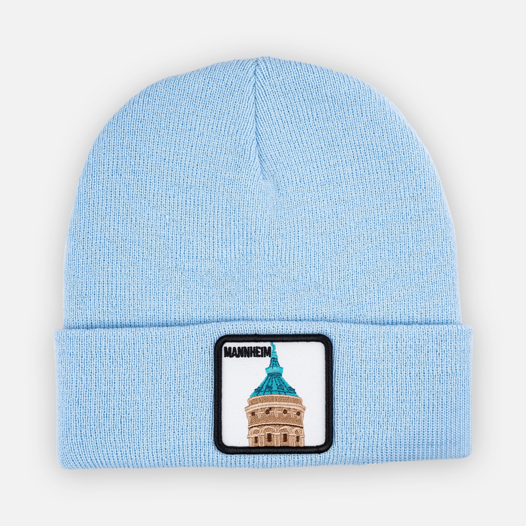 MANNHEIM WASSERTURM Patch Beanie bestickt, Headwear, Rib Beanie, Strickmütze