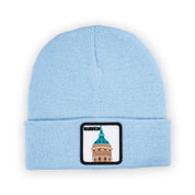 Mannheim Wasserturm Patch Beanie Bestickt, Headwear, Rib Beanie, Strickmütze