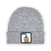 Mannheim Wasserturm Patch Beanie Bestickt, Headwear, Rib Beanie, Strickmütze