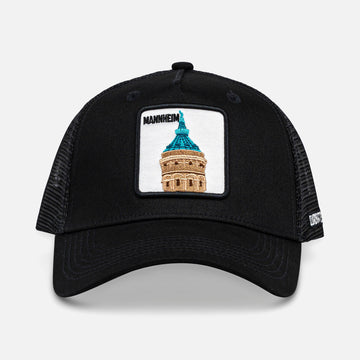MANNHEIM WASSERTURM Trucker Cap mit Patch, Headwear, Kappe, bestickt