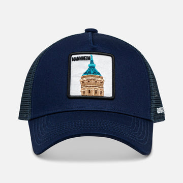 MANNHEIM WASSERTURM Trucker Cap mit Patch, Headwear, Kappe, bestickt