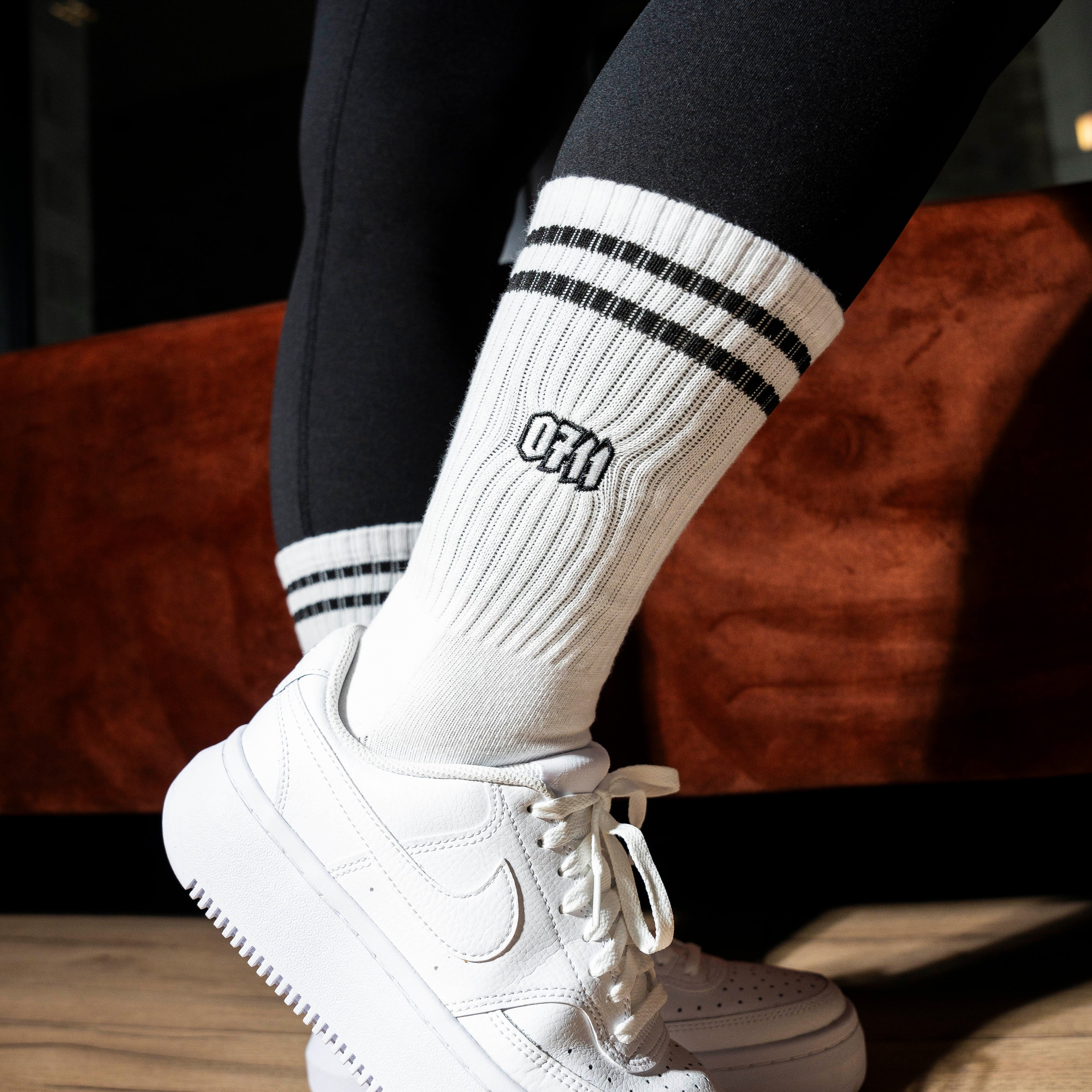 0711 Socken weiß, Stuttgart, Sportsocken, Tennissocken