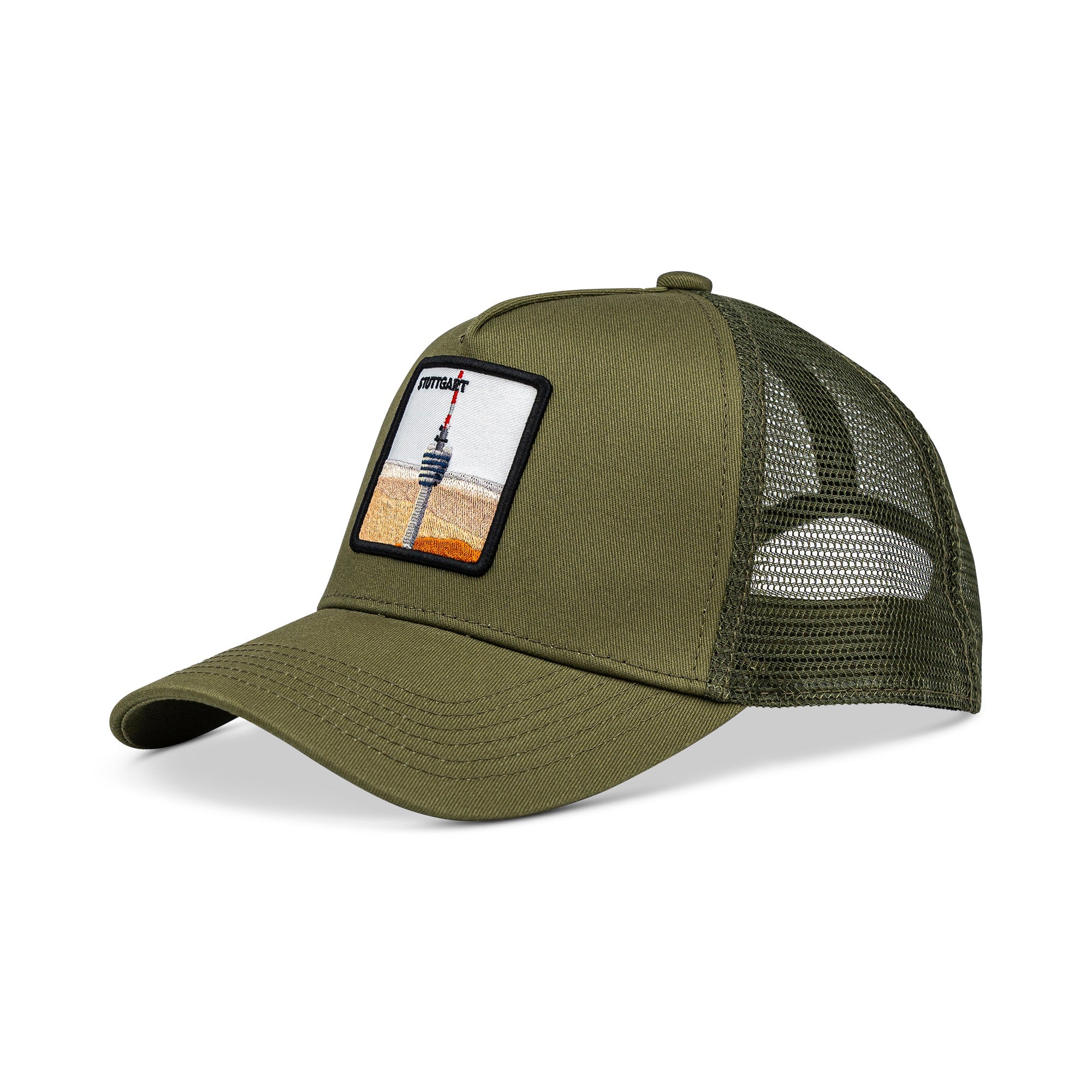 Stuttgart Fernsehturm Trucker Cap Mit Patch, Headwear, Kappe, Bestickt
